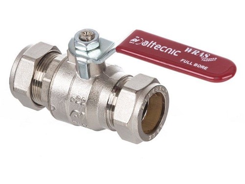 Altecnic Intaball Copper Lever Ball Valve Red Handle 15mm