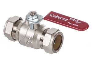 Altecnic Intaball Copper Lever Ball Valve Red Handle 15mm