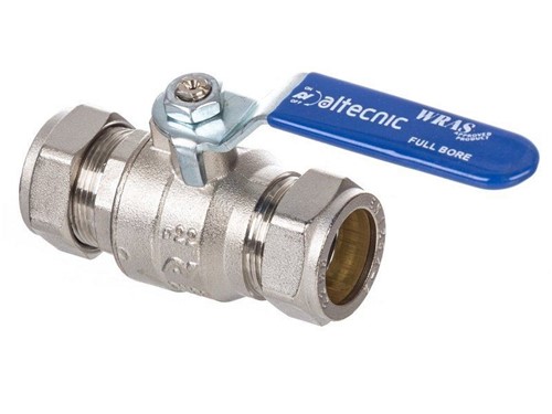 Altecnic Intaball Copper Lever Ball Valve Blue Handle 15mm