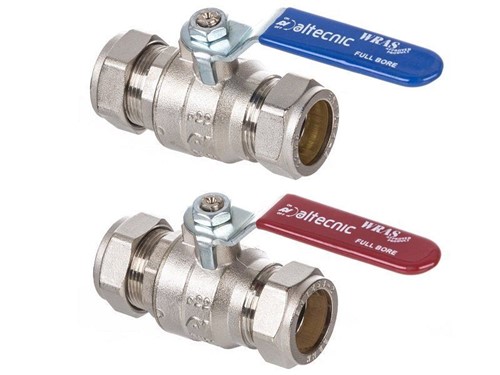 Altecnic Intaball Copper Lever Ball Valve Blue Handle 15mm
