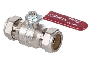 Altecnic Intaball Copper Lever Ball Valve Red Handle 22mm