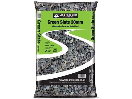 20mm Decorative Green Slate Chippings - 20kg bag