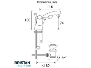 Bristan Value Basin Mixer With Pop Up Waste