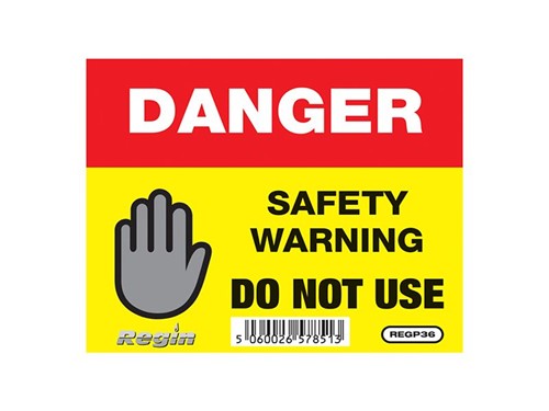Regin Warning Appliance/Unsafe Tag