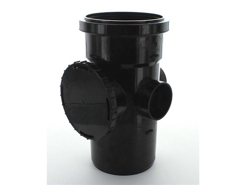 Ring Seal Soil Access Pipe with Single Socket 110mm [Black]