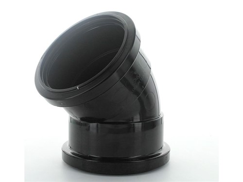 Ring Seal Soil Offset Bend Double Socket 110mm x 135Deg [Black]