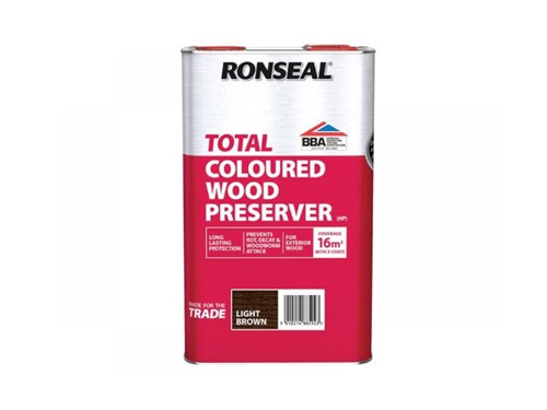 Ronseal Total Trade Wood Preserver Light Brown - 5 Litre