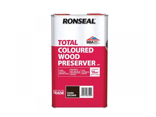 Ronseal Total Trade Wood Preserver Dark Brown - 5 Litre