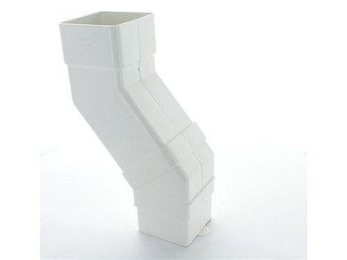Square Downpipe Adjustable Offset 22 to 65mm [White]