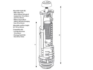 Siamp Optima 49 Dual Flush Toilet Valve