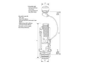 Siamp Long Wire Dual Flush Toilet Valve Optima 50