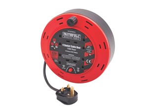 Faithfull 10m 10A Cable Extension Reel 4 Sockets