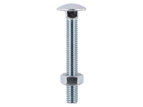 Carriage Bolt & Hex Nut BZP M8 x 110mm Pack of 3