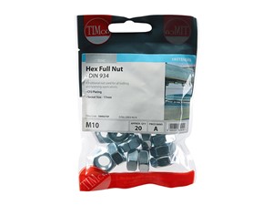 Hex Nut Din 934 BZP M6 (Bag of 40)