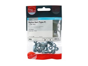 Nylon Nuts Type P M6 - Pack of 20