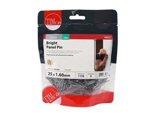 Panel Pin Bright 25mm x 1.60g 500g