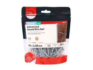 TIMco Round Wire Nail Galvanised 50mm x 2.65g 500g