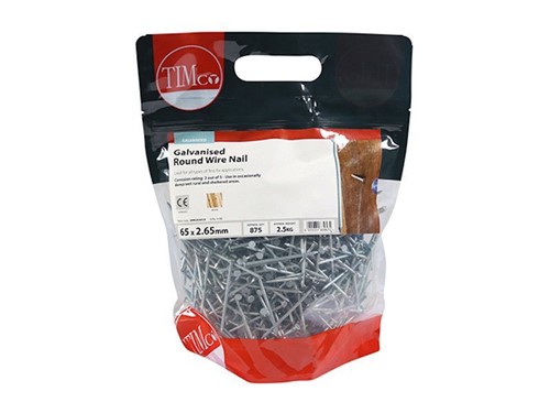 Round Wire Nail Galvanised 65mm x 2.65g 2.5kg