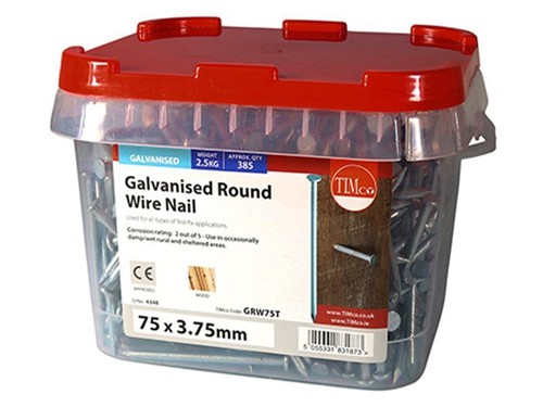 Round Wire Nail Galvanised 75mm x 3.75g 2.5kg