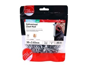 TIMco Galvanised Clout Nails 50mm x 2.65g 500g