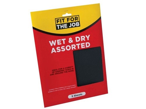 Wet and Dry Sanding Paper - Assorted pack of 5