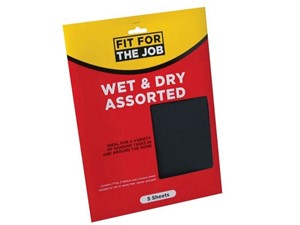 Wet and Dry Sanding Paper - Assorted pack of 5