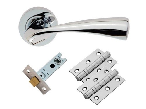Carlisle Brass Sintra Lever on Rose Latch Pack [Polished Chrome]