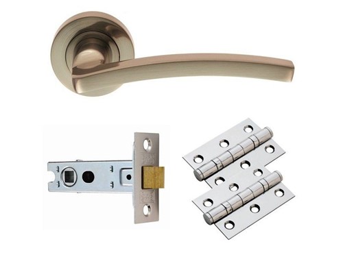 Carlisle Brass Tavira Lever on Rose Latch Pack [Satin Nickel]