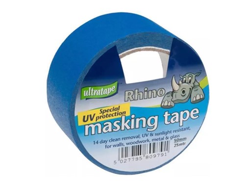 Ultratape Rhino UV Resistant Blue Masking Tape 50mm x 25m