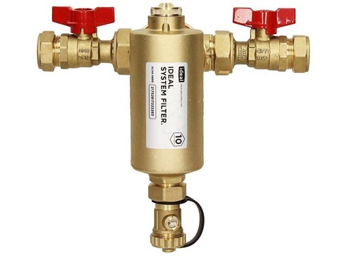 Ideal Brass System Filter with Valves 22mm
