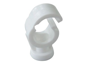 Plastic Single Hinged Pipe Clip  white Size 15mm