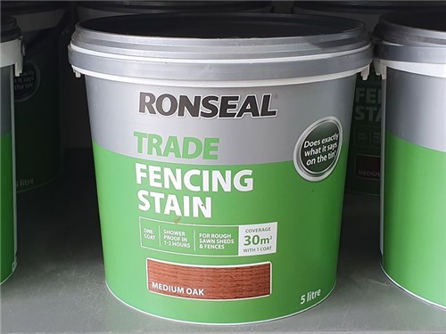 Ronseal - Trade Fencing Stain 5 Litre [Medium Oak]