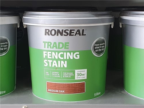 Ronseal - Trade Fencing Stain 9 Litre [Medium Oak]