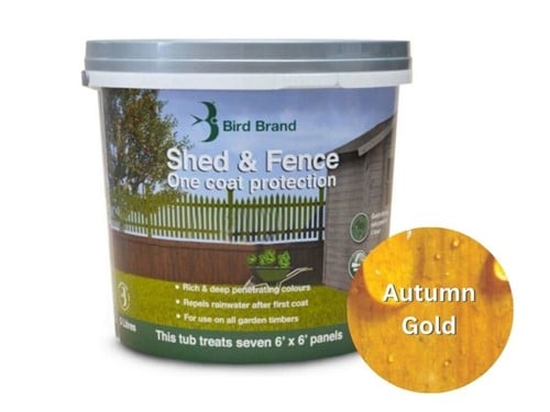 Bird Brand One Coat Protection Shed & Fence Paint 5L - Autumn Gold