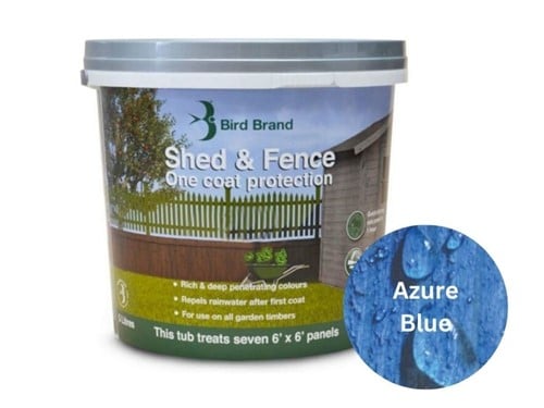 Bird Brand One Coat Protection Shed & Fence Paint 5L - Azure Blue