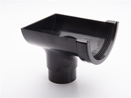 Half Round Gutter Stop End Outlet 112mm - Black