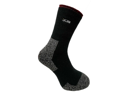 JCB Thermal Work Socks Red/Black/Grey 9-12