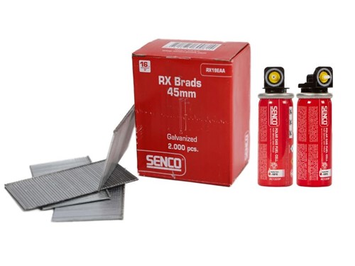 Senco 2nd Fix Straight Gas & Nail Pack 16G Galv 45mm 2000 per Box