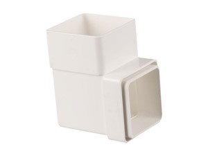Square Downpipe Bend 65mm x 92.5D - White