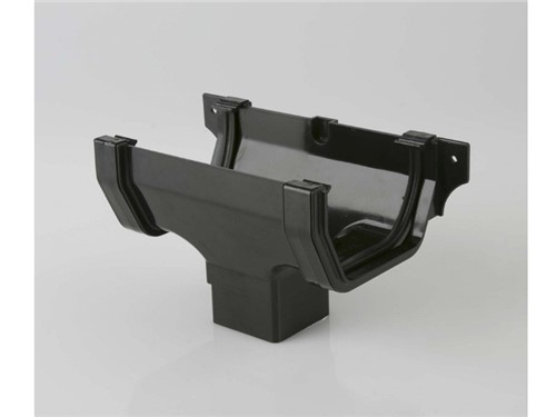 Square Gutter Running Outlet 114mm - Black