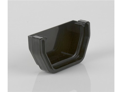 Square Gutter Stop End External 114mm - Black