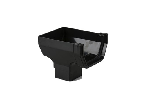 Square Gutter Stop End Outlet RH 114mm - Black