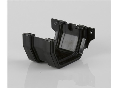 Square Gutter Union Bracket 114mm - Black