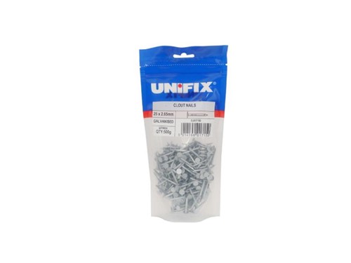Unifix Galvanised Clout Nails - 500g Bag