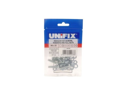 Unifix Hex Set Form A Washers Full Nuts BZP - M8