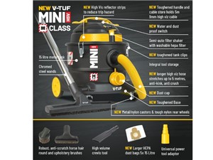 VTUF Mini HSV Dust Extraction Vacuum Cleaner M Class 240V