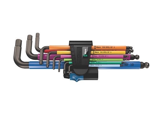 Wera BlackLaser Hex Plus Multi Colour L Key Set 9 Piece