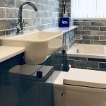 Integrated bathroom furniture for a small bathroom