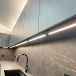 Copper and marble worktop and splashbacks