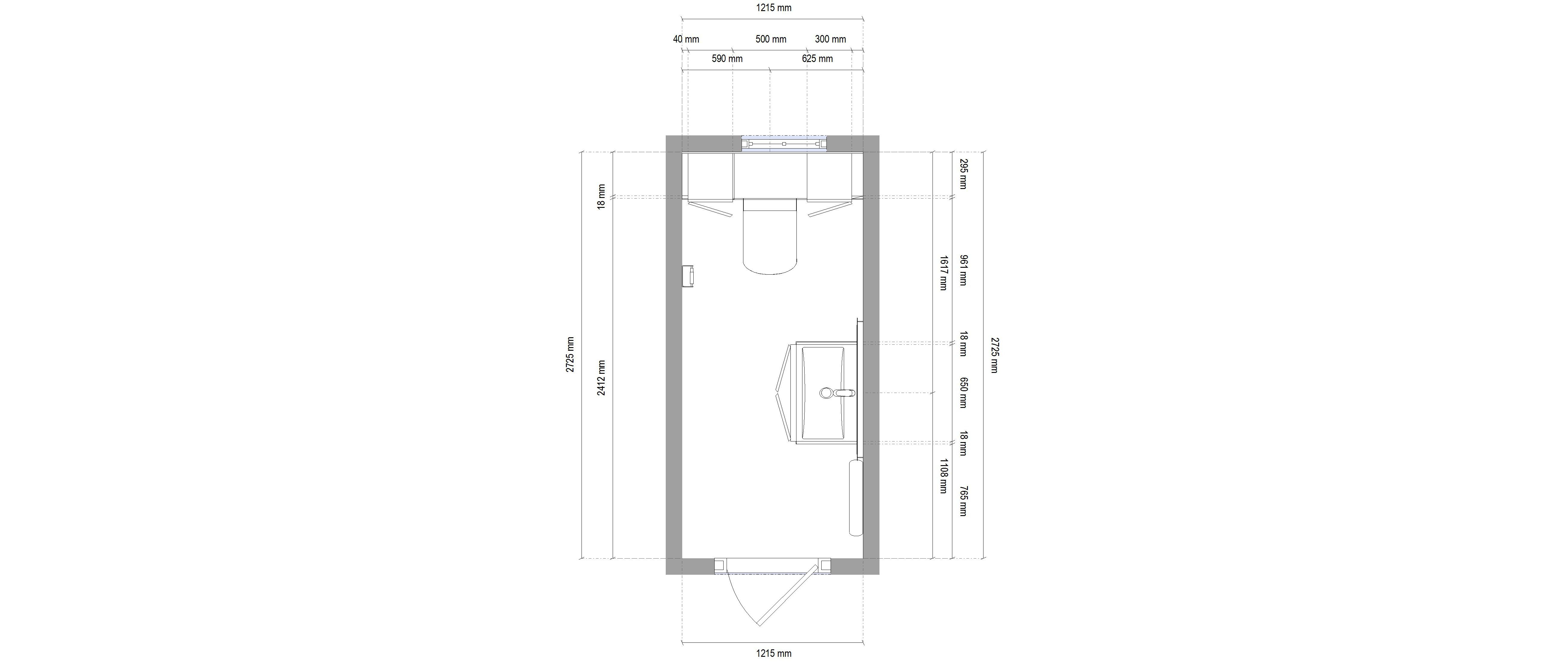 Toilet and Cloakroom 2D plan